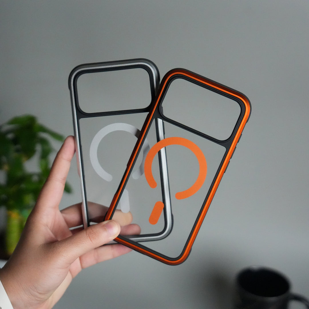 iPhone 17 Pro Transparent MagSafe Bumper Case | Metal Frame Shockproof Cover | Slim Crystal Clear Back