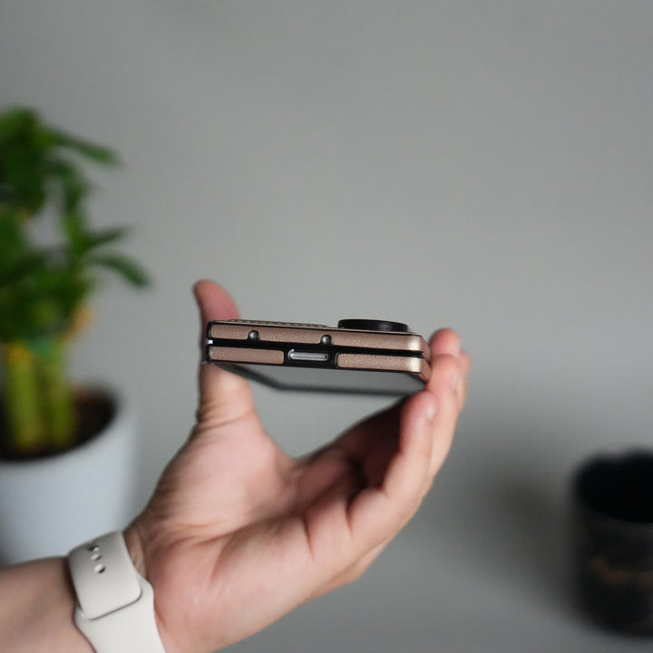 Galaxy Z Fold 7 Premium Leather MagSafe Case | Strong Magnetic Ring | Shockproof Back Cover with Luxe PU Leather Finish