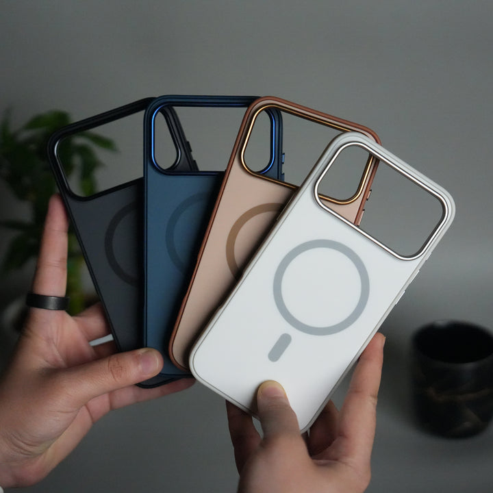 iPhone 17 Pro Matte MagSafe Case | Electroplated Camera Frame | Shockproof Back Cover