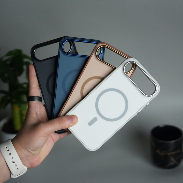 iPhone 17 Air Matte MagSafe Case | Electroplated Camera Frame | Shockproof Back Cover