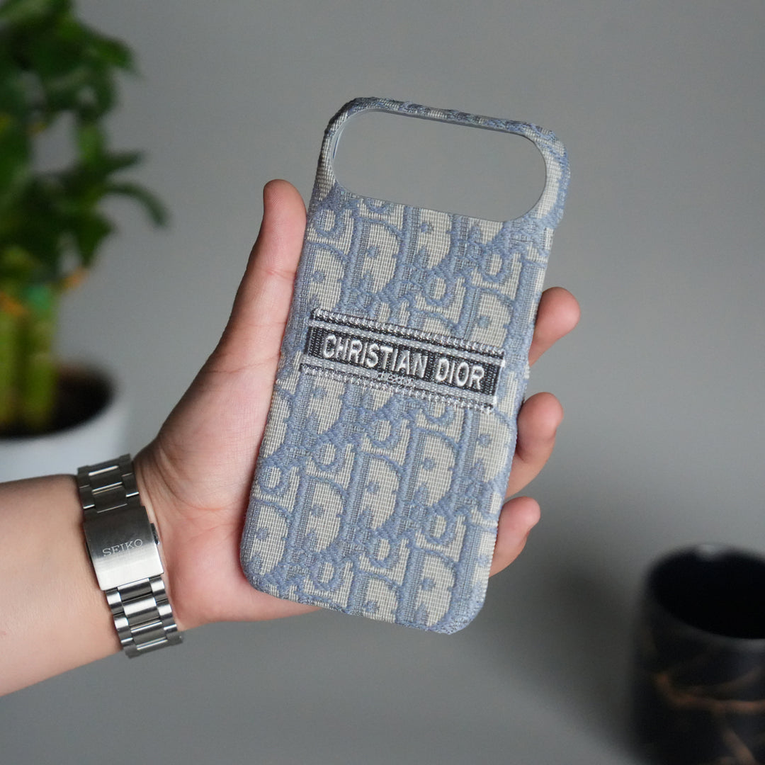 iPhone 17 Series Luxury CD Brand Design Case Cover | Gray