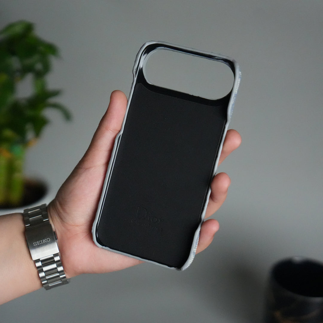 iPhone 17 Series Luxury CD Brand Design Case Cover | Gray