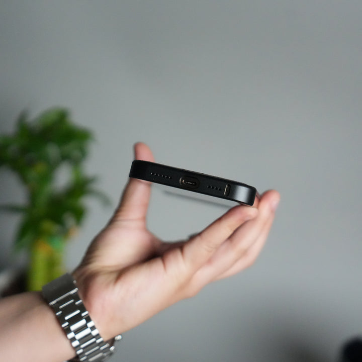 iPhone 16 Series Metallic Wood Leather AeroFLex Aluminium  Case With Rotating Stand