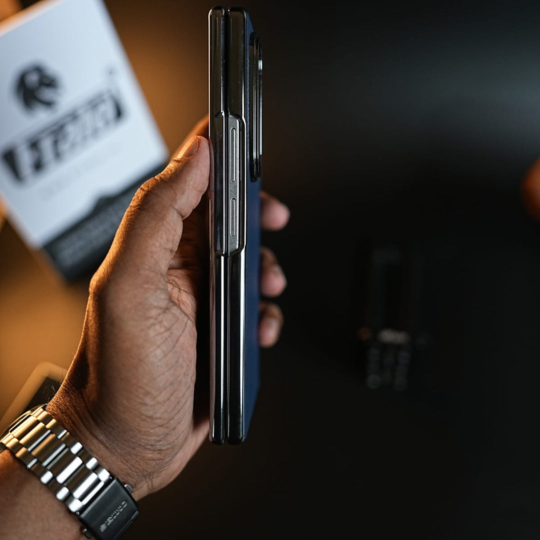 FRATO Z Fold 8 Series Leather Chrome Plated Case with Front Glass Protection For Samsung Galaxy Z Fold 8 Ultra | Premium Textured Finish