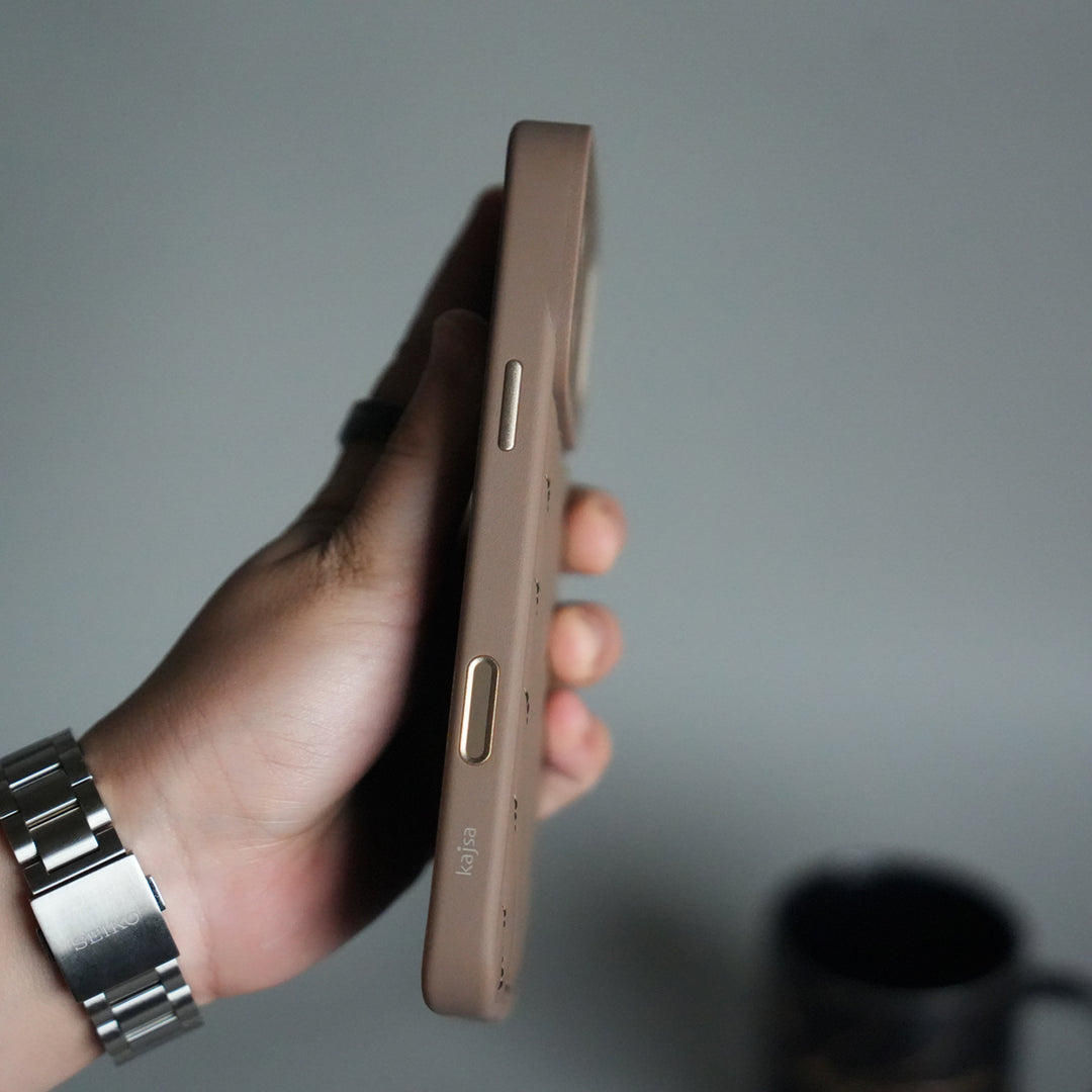 iPhone 17 Pro PUFF Leather Metallic Camera Frame Case Cover