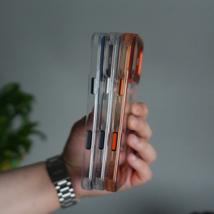 iPhone 17 Pro Clear MagSafe Case | Aluminum Metal Camera Frame | Shockproof Transparent Back Cover