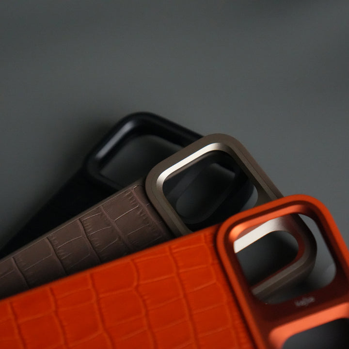 iPhone 17 Pro Crocodile Leather Pattern Case | Premium Luxury Back Cover with Metal Camera Frame