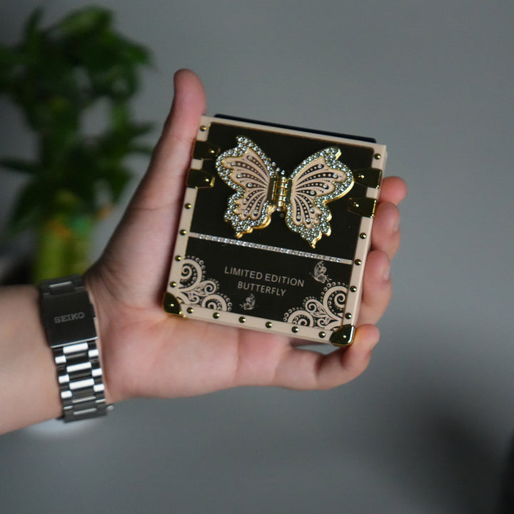 Galaxy Z Flip 7 Luxury Butterfly Case | Trunk Frame Cover with 3D Butterfly | Premium Limited Edition Design