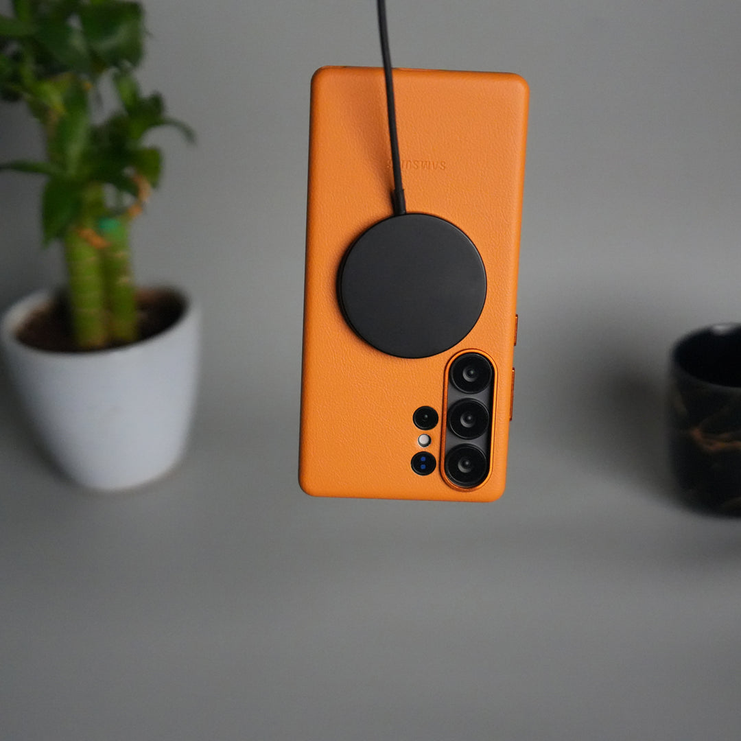 Galaxy S25 Ultra MagSafe PU Leather Back Cover | Premium PU Leather | Slim & Elegant Hard Case