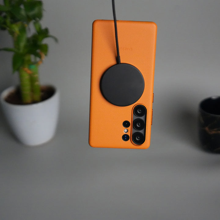 Galaxy S25 Ultra MagSafe PU Leather Back Cover | Premium PU Leather | Slim & Elegant Hard Case