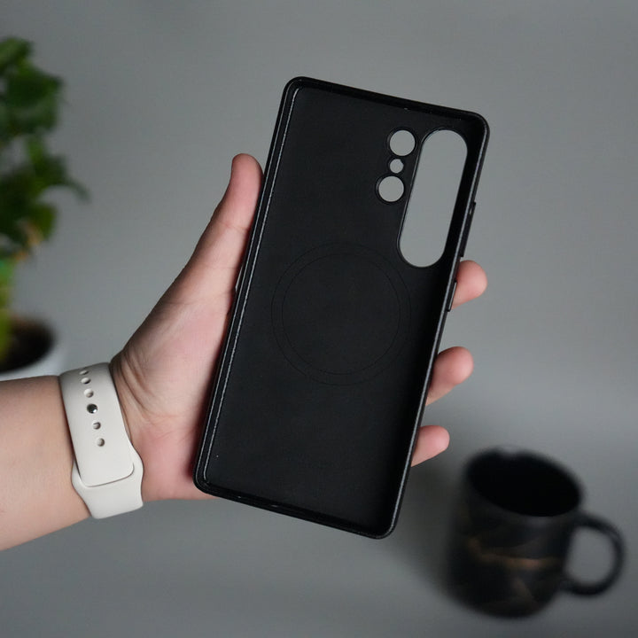 Galaxy S25 Ultra MagSafe PU Leather Back Cover | Premium PU Leather | Slim & Elegant Hard Case