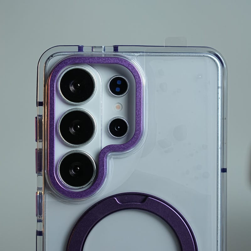 FRATO Samsung S26 Ultra Clear Case for Samsung Galaxy S26 Ultra | Metal Camera Frame &amp; 360° Rotating Stand Protective Cover