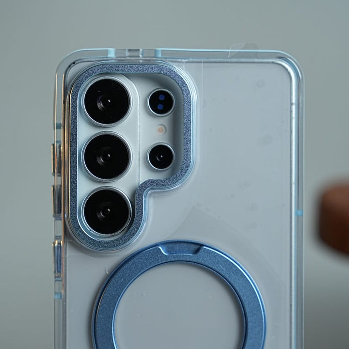FRATO Samsung S26 Ultra Clear Case for Samsung Galaxy S26 Ultra | Metal Camera Frame &amp; 360° Rotating Stand Protective Cover