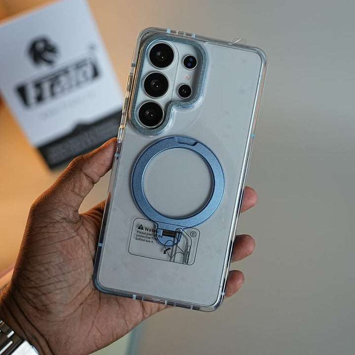FRATO Samsung S26 Ultra Clear Case for Samsung Galaxy S26 Ultra | Metal Camera Frame &amp; 360° Rotating Stand Protective Cover