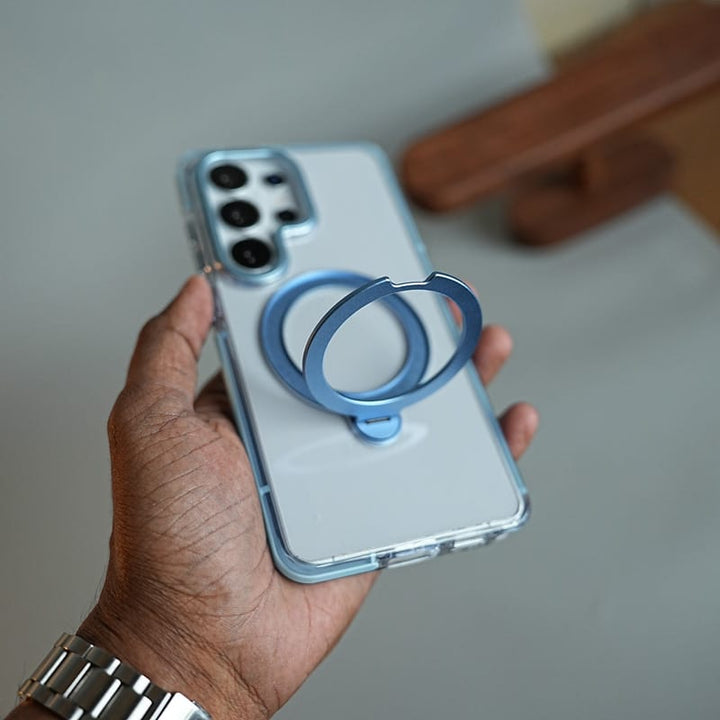 FRATO Samsung S26 Ultra Clear Case for Samsung Galaxy S26 Ultra | Metal Camera Frame &amp; 360° Rotating Stand Protective Cover