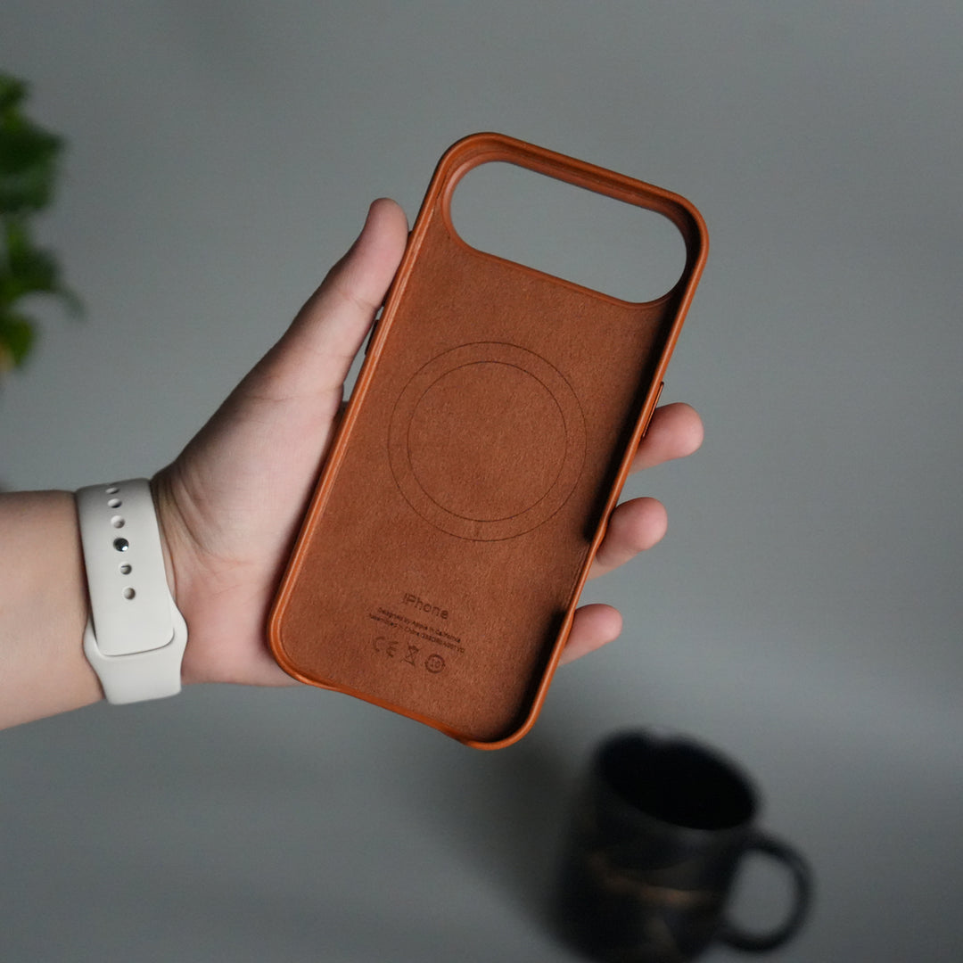 iPhone 17 Air MagSafe PU Leather Back Cover | Premium PU Leather | Slim & Elegant Hard Case