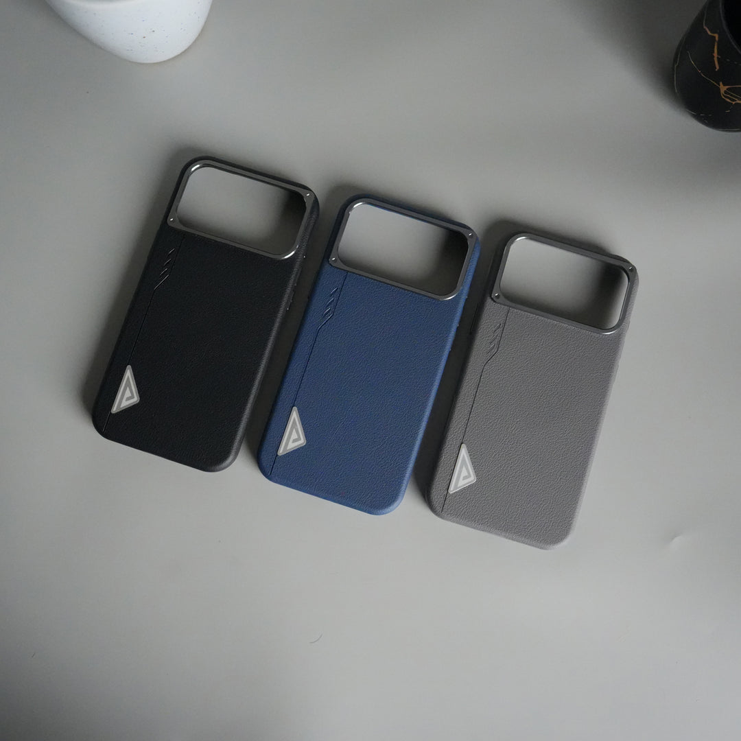 iPhone 17 Pro Max Leather Texture MagSafe PVC NUIU Case With Metal Camera Bump