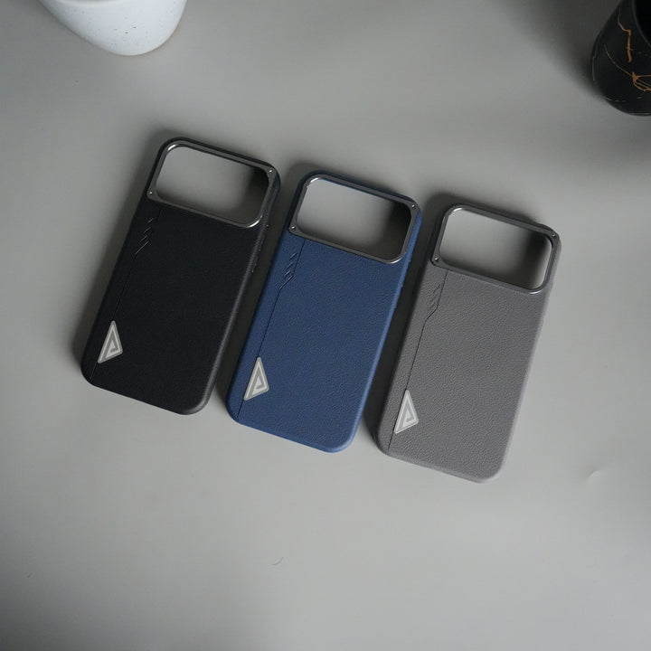 iPhone 17 Pro Max Leather Texture MagSafe PVC NUIU Case With Metal Camera Bump