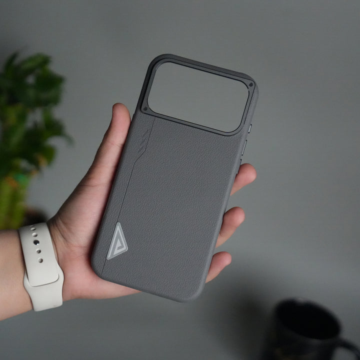 iPhone 17 Pro Max Leather Texture MagSafe PVC NUIU Case With Metal Camera Bump