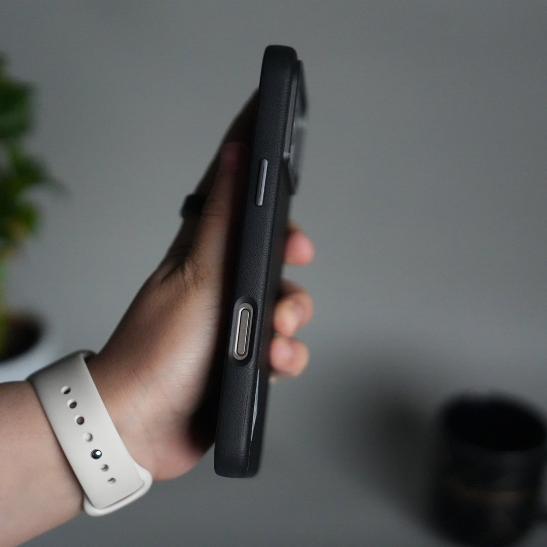 iPhone 17 Pro Max Leather Texture MagSafe PVC NUIU Case With Metal Camera Bump