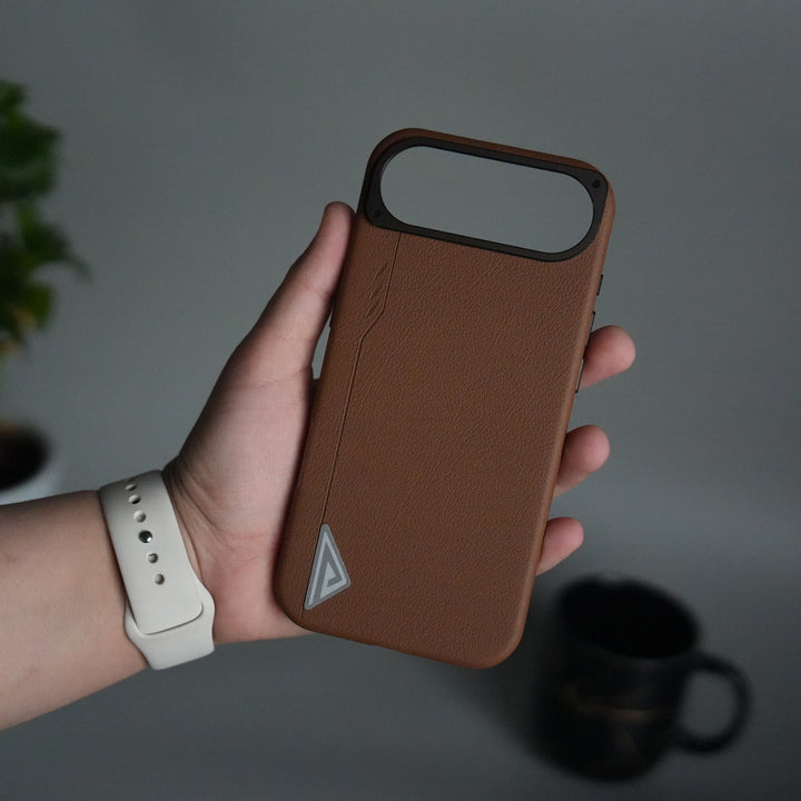 iPhone 17 Air Leather Texture MagSafe PVC NUIU Case With Metal Camera Bump