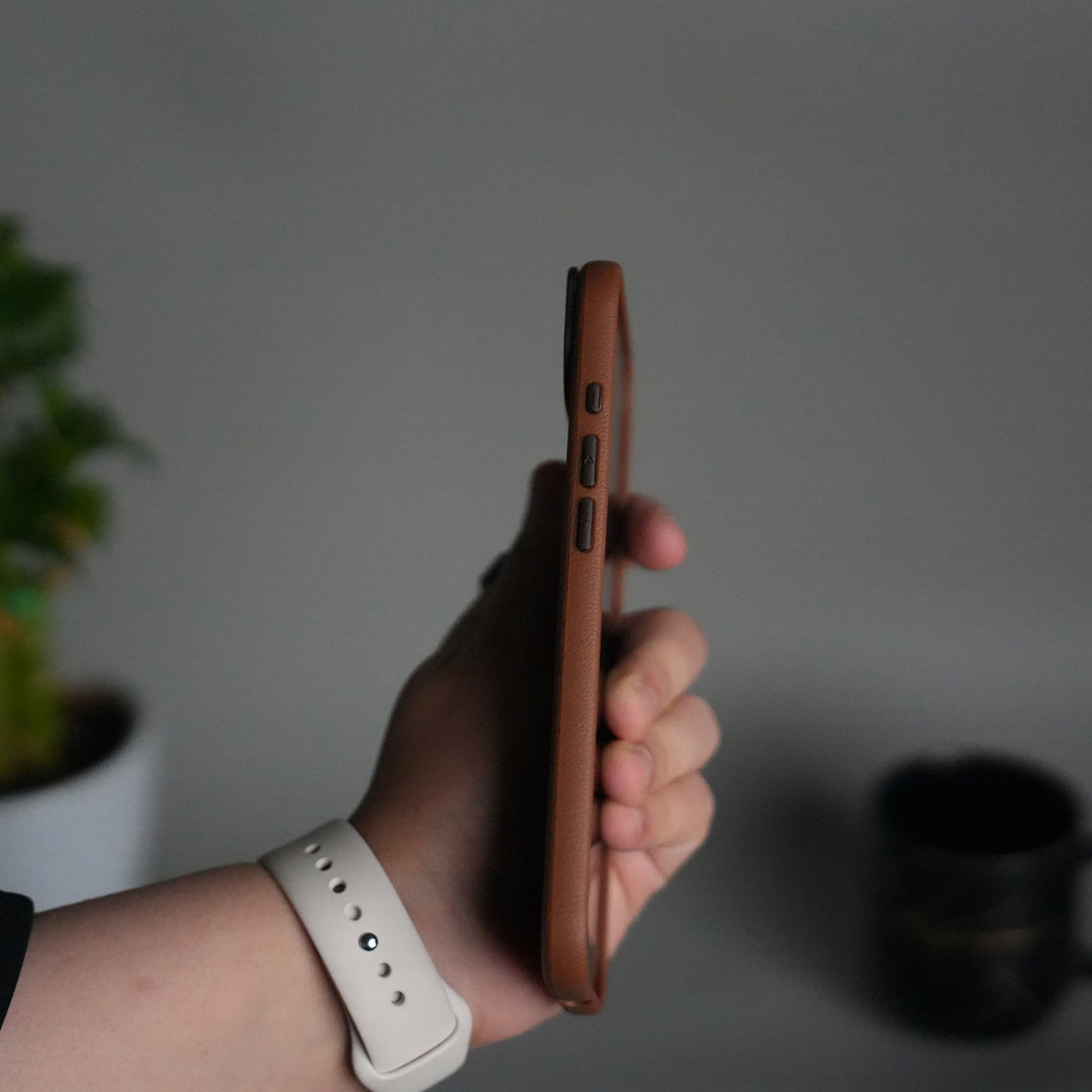 iPhone 17 Air Leather Texture MagSafe PVC NUIU Case With Metal Camera Bump