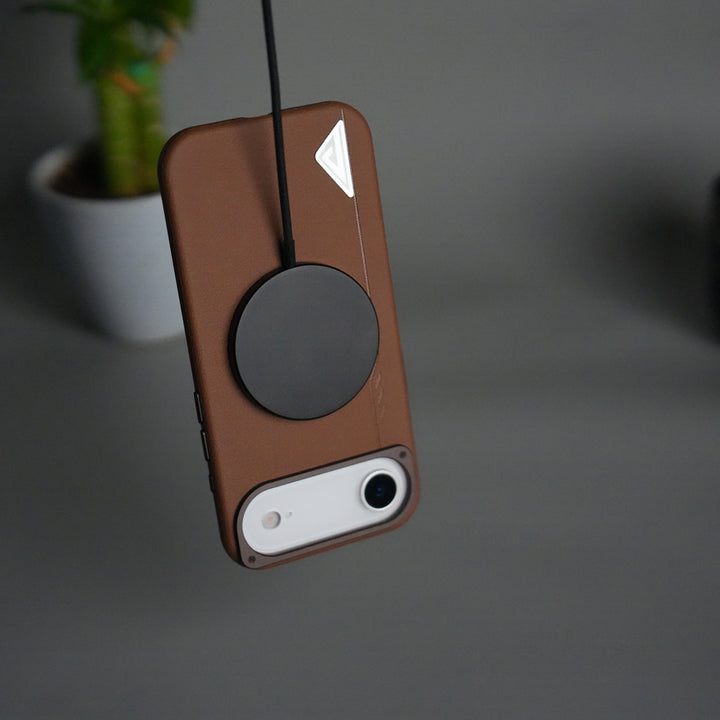 iPhone 17 Air Leather Texture MagSafe PVC NUIU Case With Metal Camera Bump