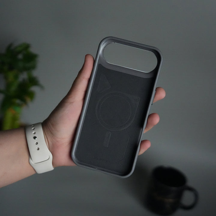 iPhone 17 Air Leather Texture MagSafe PVC NUIU Case With Metal Camera Bump