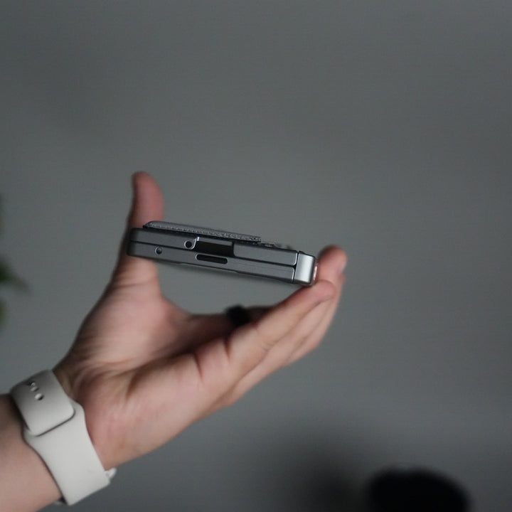 Galaxy Z Fold 7 Camera Shutter Case | Slim Hard Back Cover with Card Holder & Hinge Kickstand | Shockproof Protective Case