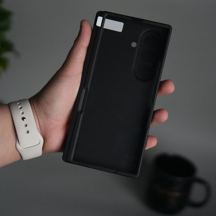 Galaxy Z Fold 7 Camera Shutter Case | Slim Hard Back Cover with Card Holder & Hinge Kickstand | Shockproof Protective Case