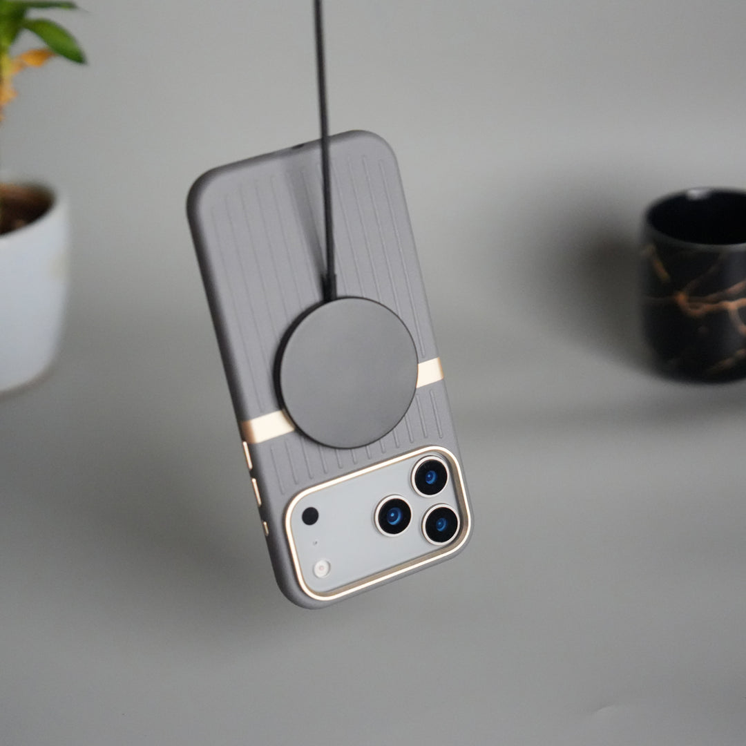 iPhone 17 Pro Max MagSafe Case | Premium Suitcase Textured Grip Cover with Metal Camera Bumper