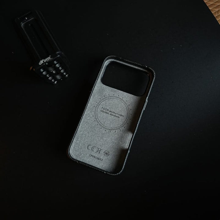 FRATO iPhone 17 Series Premium Monogram Leather-Texture Card Holder Case for iPhone 17 Series | Stylish Wallet Pocket Protective Cover