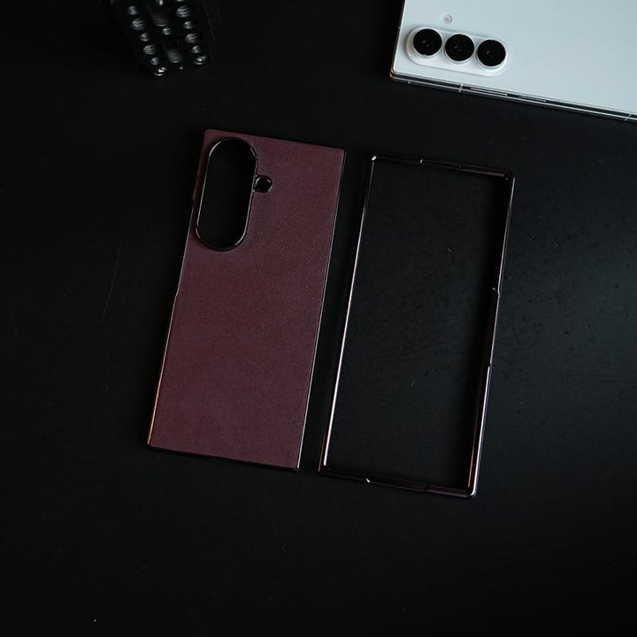 FRATO Z Fold 8 Series Burgundy Leather-Texture Case for Samsung Galaxy Z Fold 8 Ultra | Premium Matte Protective Back Cover