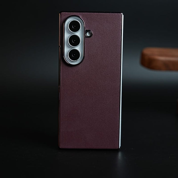 FRATO Z Fold 8 Series Burgundy Leather-Texture Case for Samsung Galaxy Z Fold 8 Ultra | Premium Matte Protective Back Cover