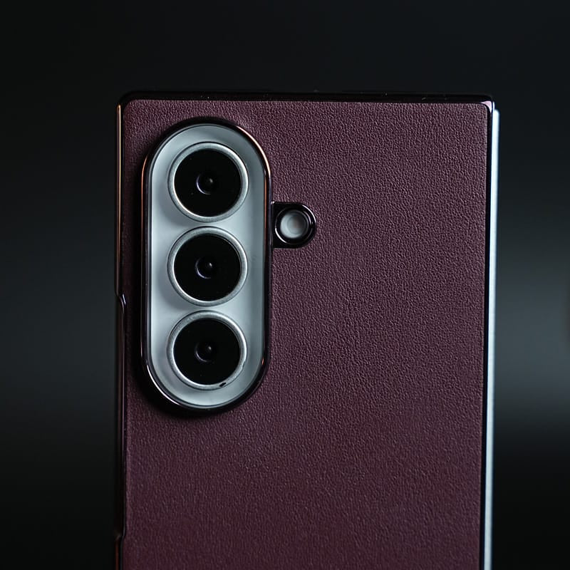 FRATO Z Fold 8 Series Burgundy Leather-Texture Case for Samsung Galaxy Z Fold 8 Ultra | Premium Matte Protective Back Cover