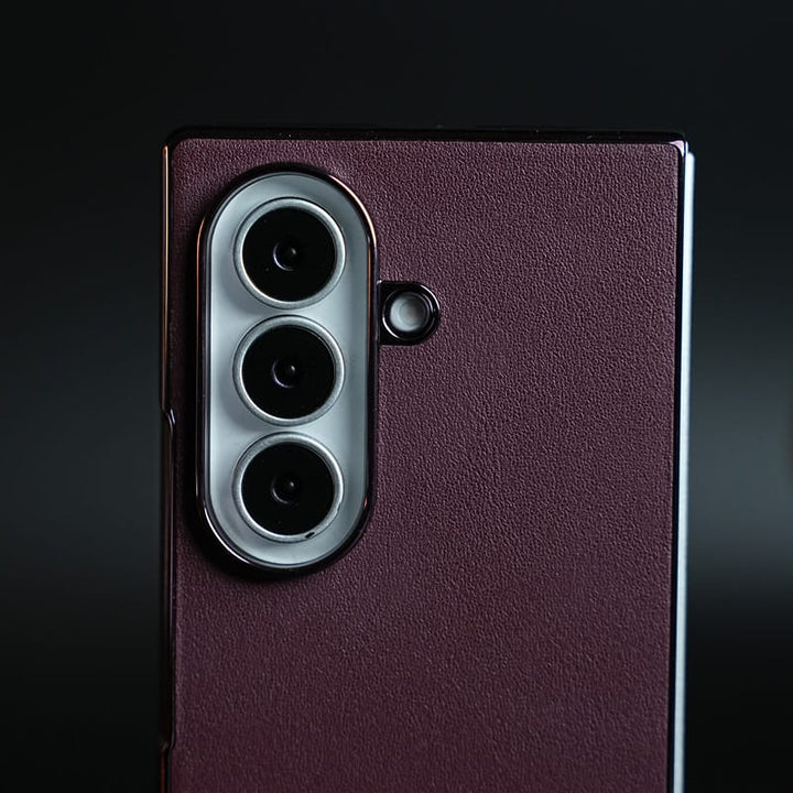 FRATO Z Fold 8 Series Burgundy Leather-Texture Case for Samsung Galaxy Z Fold 8 Ultra | Premium Matte Protective Back Cover