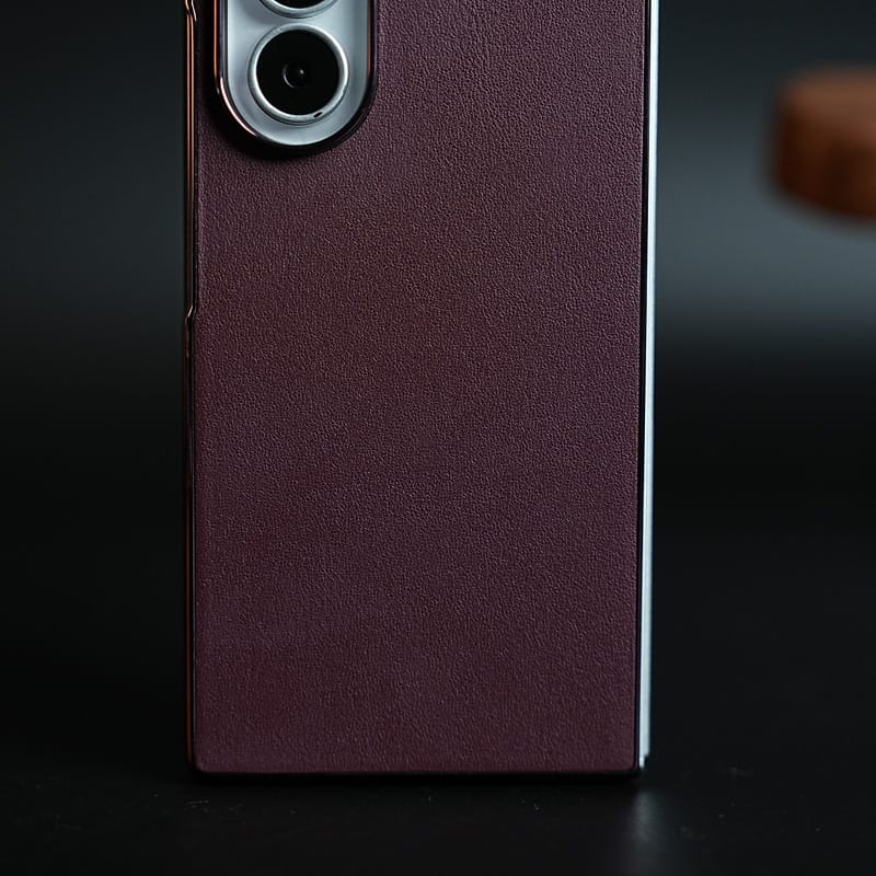 FRATO Z Fold 8 Series Burgundy Leather-Texture Case for Samsung Galaxy Z Fold 8 Ultra | Premium Matte Protective Back Cover