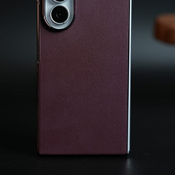 FRATO Z Fold 8 Series Burgundy Leather-Texture Case for Samsung Galaxy Z Fold 8 Ultra | Premium Matte Protective Back Cover