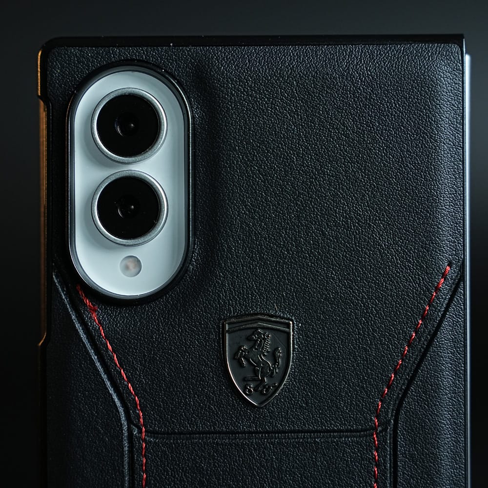 FRATO Z Fold 8 Series Racing-Inspired Leather-Texture Case for Samsung Galaxy Z Fold 8 | Sporty Stitching &amp; Shield Emblem Design