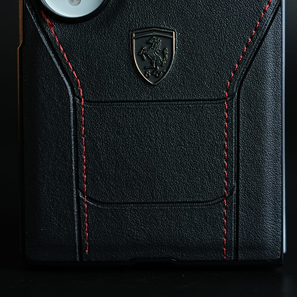 FRATO Z Fold 8 Series Racing-Inspired Leather-Texture Case for Samsung Galaxy Z Fold 8 | Sporty Stitching &amp; Shield Emblem Design