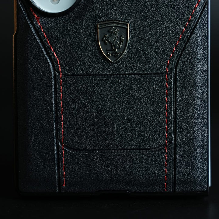 FRATO Z Fold 8 Series Racing-Inspired Leather-Texture Case for Samsung Galaxy Z Fold 8 | Sporty Stitching &amp; Shield Emblem Design