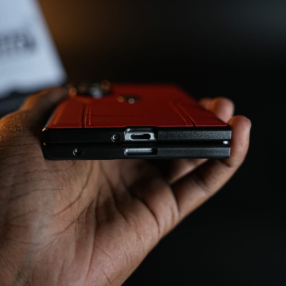 FRATO Z Fold 8 Series Racing-Inspired Leather-Texture Case for Samsung Galaxy Z Fold 8 | Sporty Stitching &amp; Shield Emblem Design