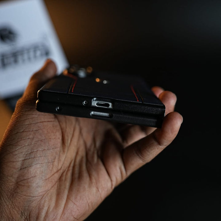 FRATO Z Fold 8 Series Racing-Inspired Leather-Texture Case for Samsung Galaxy Z Fold 8 | Sporty Stitching &amp; Shield Emblem Design