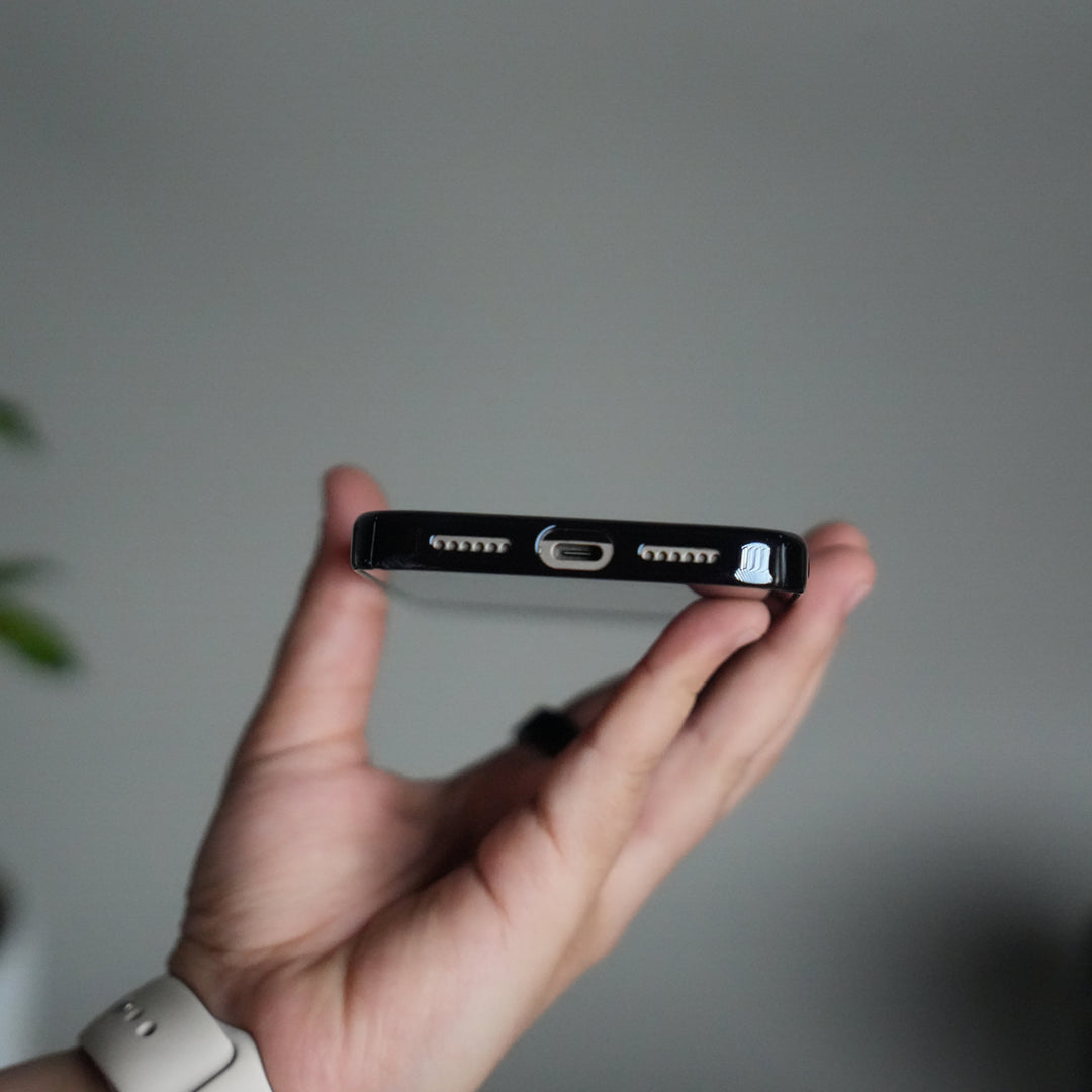 iPhone 17 Pro Max Clear Transparent Case | Slim Back Cover with Electroplated Edges | Blue