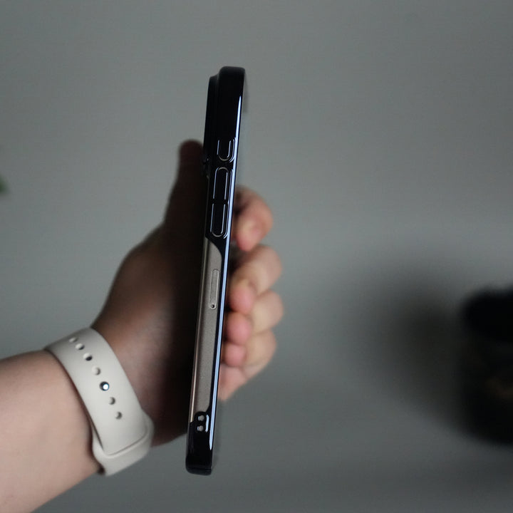 iPhone 17 Pro Max Clear Transparent Case | Slim Back Cover with Electroplated Edges | Blue