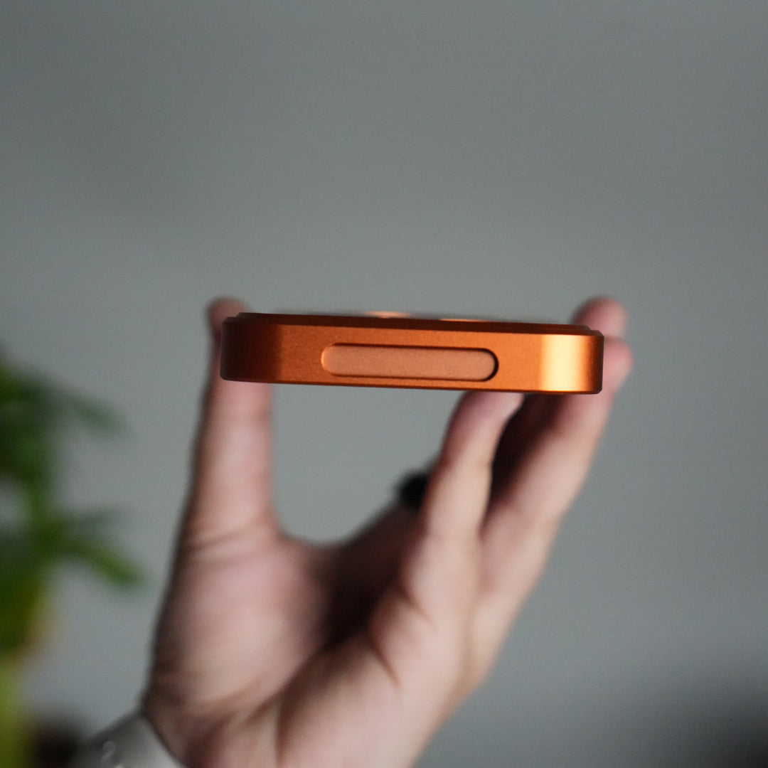 iPhone 17 Series Frameless Wooden Aluminium Case | Premium Metal Rotating Stand | Shockproof Luxury Wood Back Cover