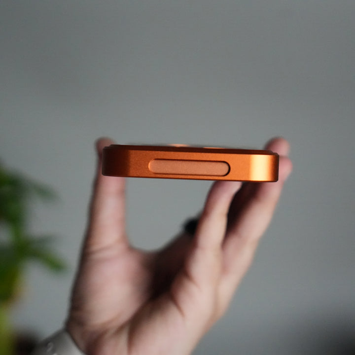 iPhone 17 Series Frameless Wooden Aluminium Case | Premium Metal Rotating Stand | Shockproof Luxury Wood Back Cover