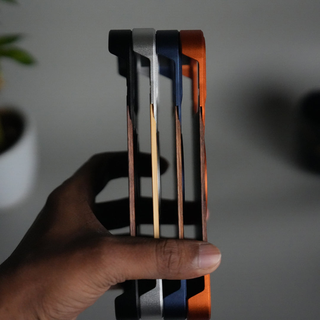 iPhone 17 Series Frameless Wooden Aluminium Case | Premium Metal Rotating Stand | Shockproof Luxury Wood Back Cover