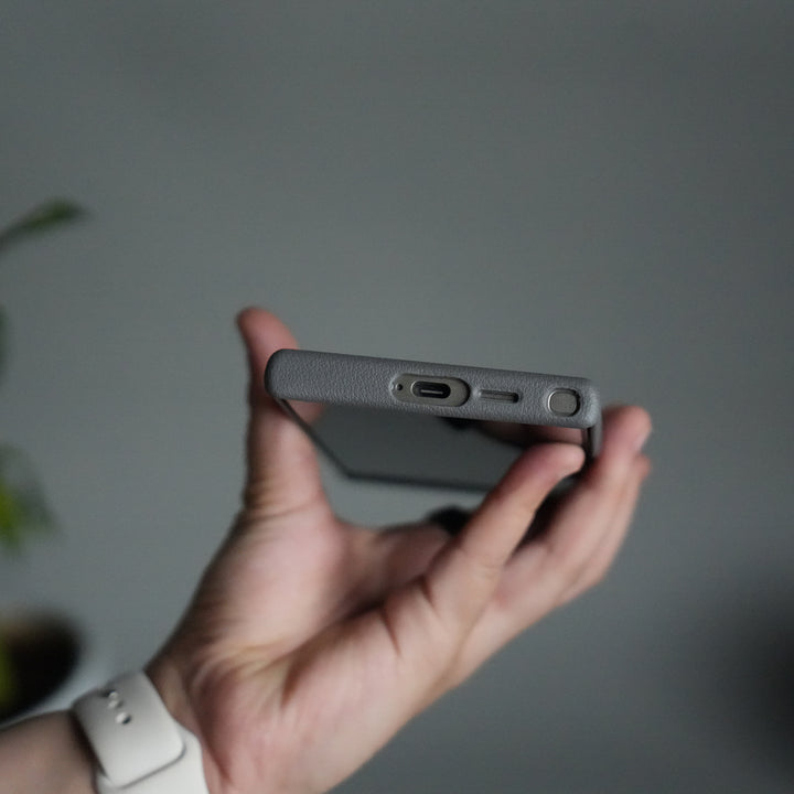 Galaxy S24 Ultra Premium Leather-Texture Back Case with Metal Kickstand | Shockproof Cover