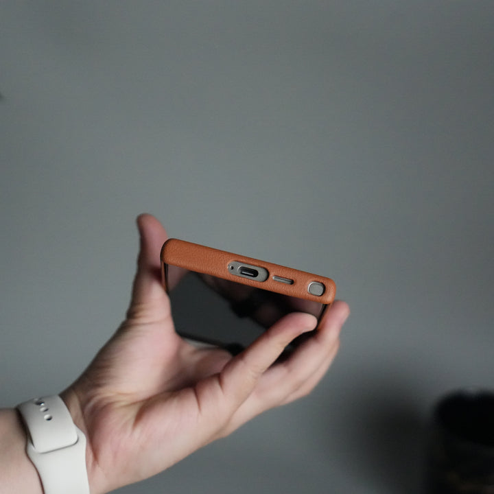 Galaxy S24 Ultra Premium Leather-Texture Back Case with Metal Kickstand | Shockproof Cover